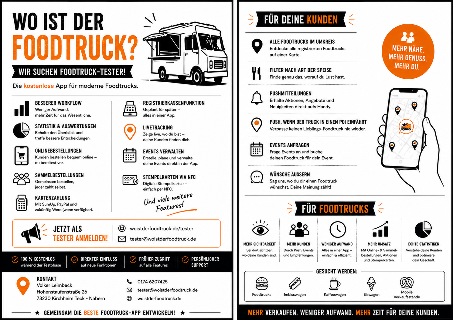 Flyer Wo ist der Foodtruck – Tester gesucht